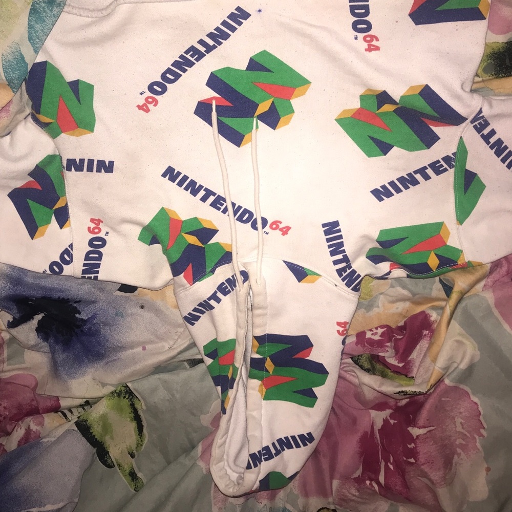 Nintendo 64 retro crop hoodie